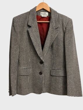 Spitalnick & Co. Vintage Houndstooth Two-Button Blazer Women's Size 8 Academia